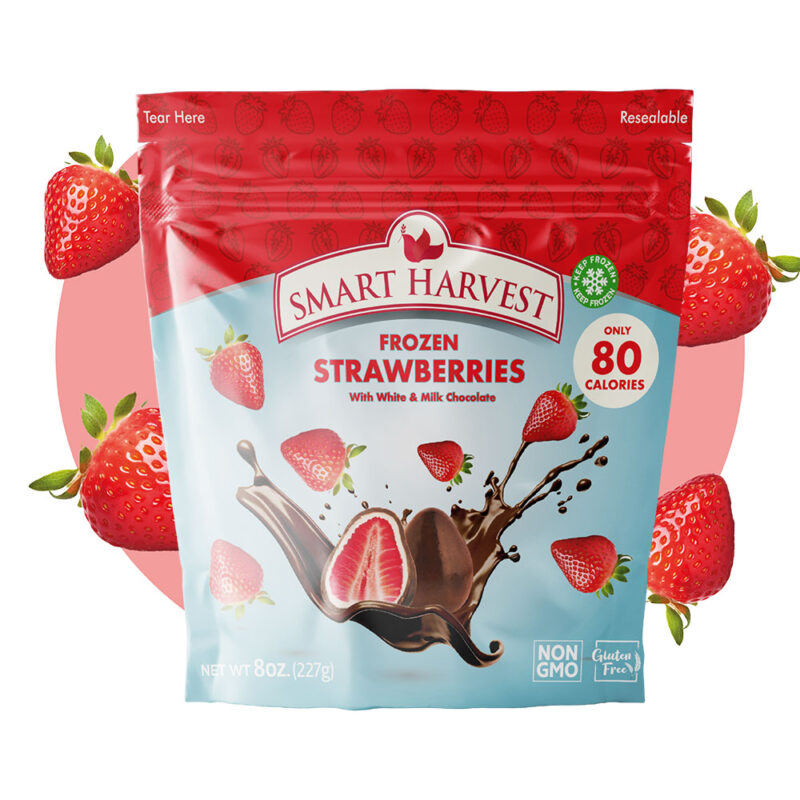 Frozen Milk and White Chocolate Covered Strawberries